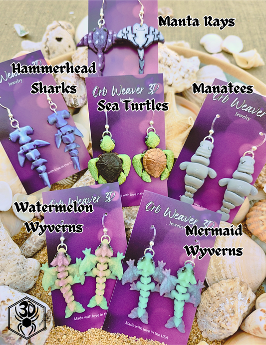 Ocean Animal Micro Fidget Earrings